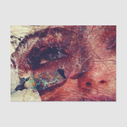 Abstract Face Mixed Media collage decoupage Seidenpapier (Vorderseite)