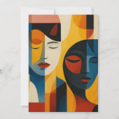 Abstract Faces Art Print, Dual Portrait, Abstract Einladung (Vorderseite)