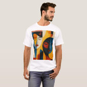 Abstract Faces Art Print, Dual Portrait, Abstract T-Shirt (Vorne ganz)