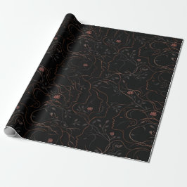 Abstract Faces Botanical Wrapping Paper Geschenkpapier