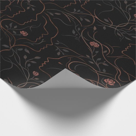 Abstract Faces Botanical Wrapping Paper Geschenkpapier (Ecke)