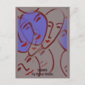 Abstract Faces, Fig Street Studio Postkarte (Vorderseite)