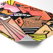 Abstract Faces Moods Poster Cubism Portrait (Ecke)