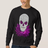 Abstract Fantasy Lacy Skull Goth Pink Eyes Sweatshirt (Vorderseite)