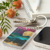 Abstract Fantasy Moonscape Two-sided Acrylic Schlüsselanhänger (Vorderseite rechts)