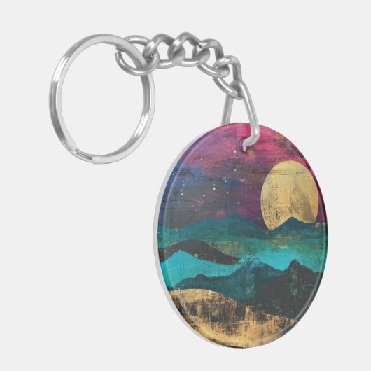 Abstract Fantasy Moonscape Two-sided Acrylic Schlüsselanhänger (Vorderseite links)