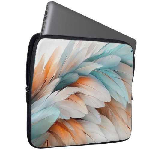 Abstract Feather Flow – Soft Elegance Laptopschutzhülle (Vorne Rechts)