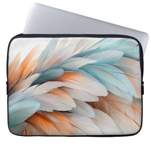 Abstract Feather Flow – Soft Elegance Laptopschutzhülle (Vorderseite)