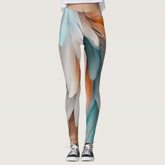 Abstract Feather Flow – Soft Elegance Leggings (Vorderseite)