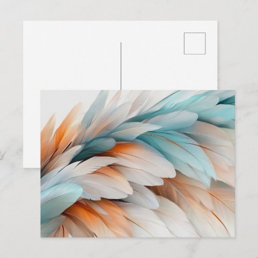 Abstract Feather Flow – Soft Elegance Postkarte (Vorne/Hinten)