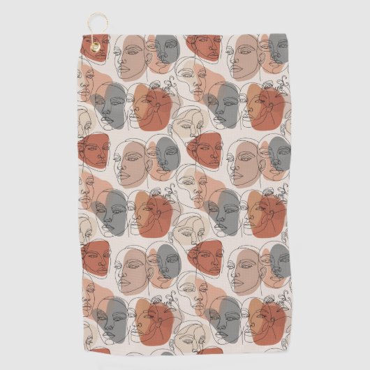 Abstract Feminine Face Pattern Golfhandtuch (Vorderseite)
