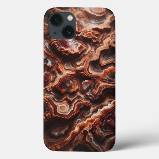 Abstract Fiery Agate Layered Phone Case - Earthy (Rückseite)