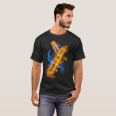 Abstract Fire Ice Elemental Magic Clash Gamer T-Shirt (Vorne ganz)