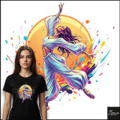 Abstract Floating Dancer Flowing Neon Clothes Tri-Blend Shirt