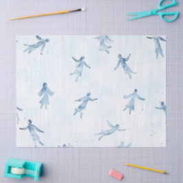 Abstract Floating Silhouettes Pattern Seidenpapier