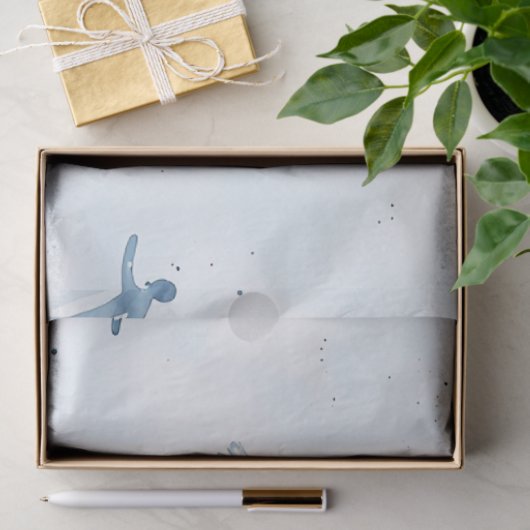 Abstract Floating Silhouettes Pattern Seidenpapier (Geschenk)