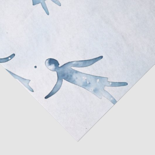 Abstract Floating Silhouettes Pattern Seidenpapier (Detail)