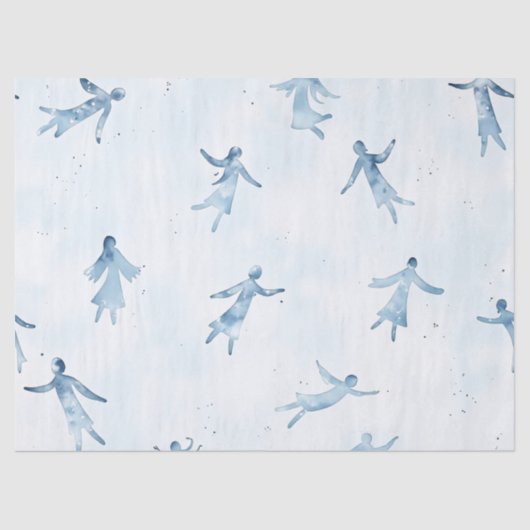 Abstract Floating Silhouettes Pattern Seidenpapier (Vorderseite)