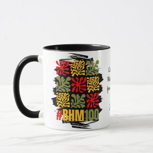 Abstract Floral 100 Centennial Black History Month Tasse (Links)