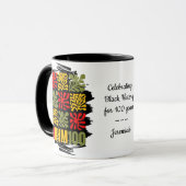 Abstract Floral 100 Centennial Black History Month Tasse (Vorderseite Links)