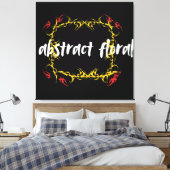 Abstract Floral Art Design | Modern Flower Leinwanddruck (Insitu (Schlafzimmer))
