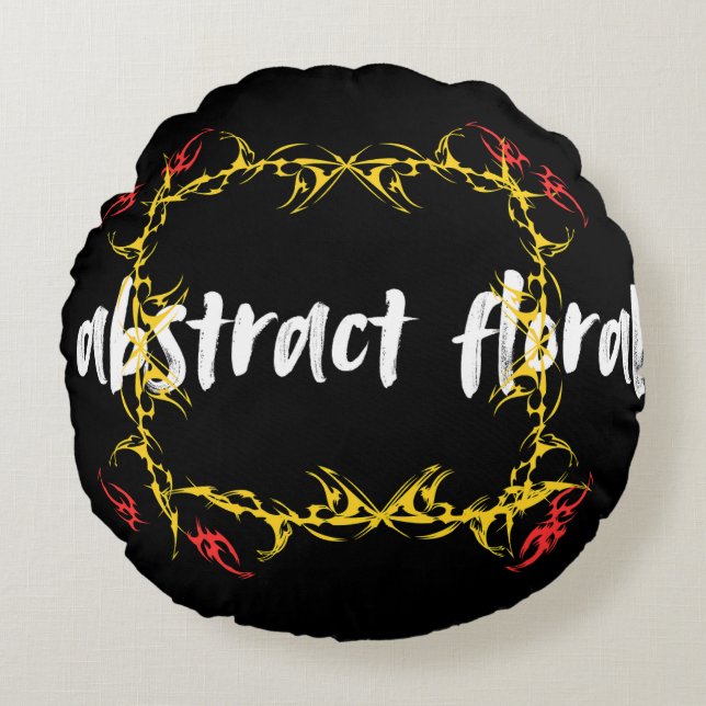 Abstract Floral Art Design | Modern Flower  Rundes Kissen (Vorderseite)