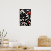 Abstract Floral Art Print Poster (Küche)