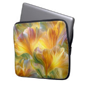 Abstract Floral Art with Yellow Petals Laptopschutzhülle (Vorderseite Links)