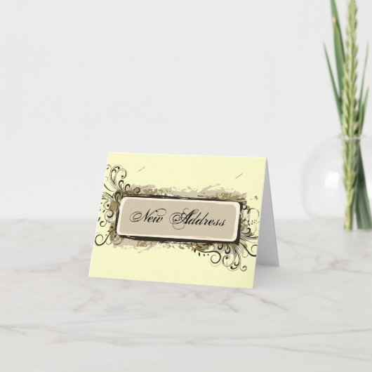 Abstract Floral Change of Address Announcement Ankündigung (Vorderseite)