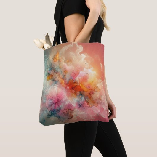 Abstract Floral Cloud Ink Landscape Tasche (Von Nahem)