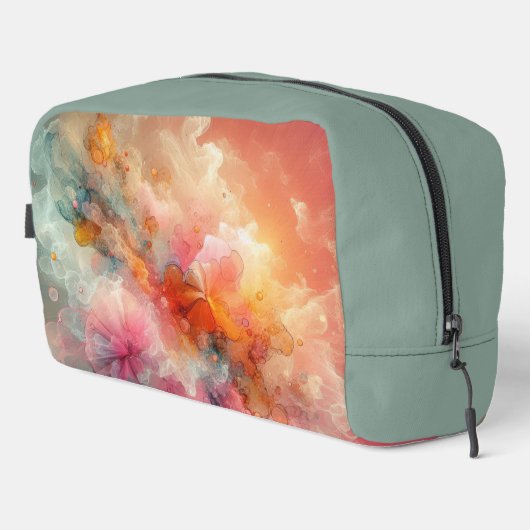 Abstract Floral Cloud Ink Landscape Waschbeutel (Rechte Ecke)