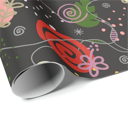 Abstract Floral Doodle Geschenkpapier (Rolleneckpunkt)