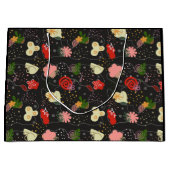 Abstract Floral Doodle Große Geschenktüte (Vorderseite)