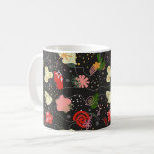 Abstract Floral Doodle Kaffeetasse (Vorderseite Links)