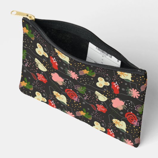Abstract Floral Doodle Zubehörtasche (Offen)
