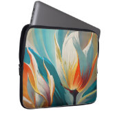 Abstract Floral Glow in Teal and Orange Laptopschutzhülle (Vorne Rechts)
