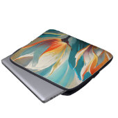 Abstract Floral Glow in Teal and Orange Laptopschutzhülle (Vorne Knopf)