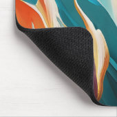 Abstract Floral Glow in Teal and Orange Mousepad (Ecke)