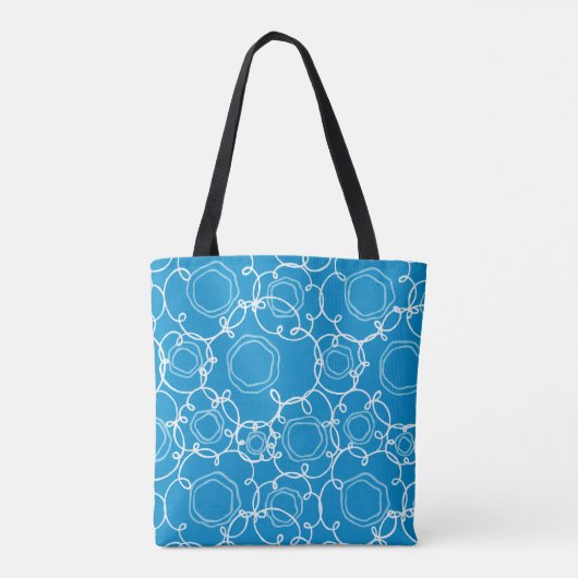 Abstract Floral Matrix (Blue) Fine Art Tasche (Rückseite)