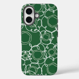 Abstract Floral Matrix (Dark Green) Fine Art iPhone 16 Hülle