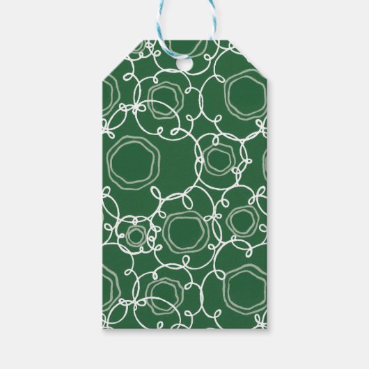 Abstract Floral Matrix (Dark Green) Fine Art Geschenkanhänger (Vorderseite)