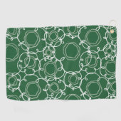 Abstract Floral Matrix (Dark Green) Fine Art Golfhandtuch (Horizontal)