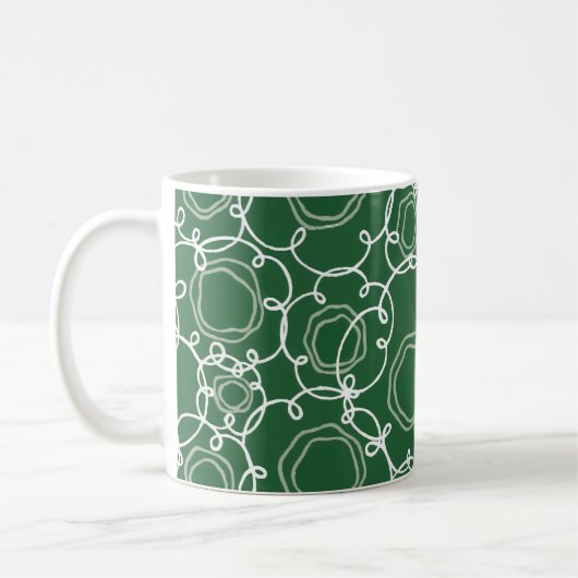 Abstract Floral Matrix (Dark Green) Fine Art Kaffeetasse (Links)