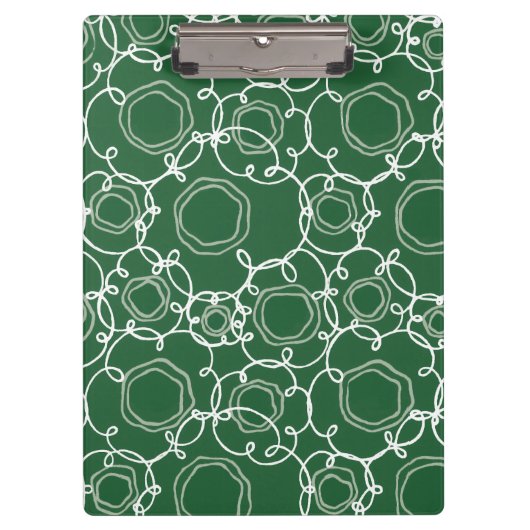 Abstract Floral Matrix (Dark Green) Fine Art Klemmbrett (Vorderseite)