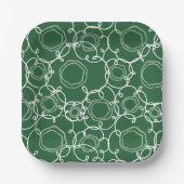 Abstract Floral Matrix (Dark Green) Fine Art Pappteller (Vorderseite)