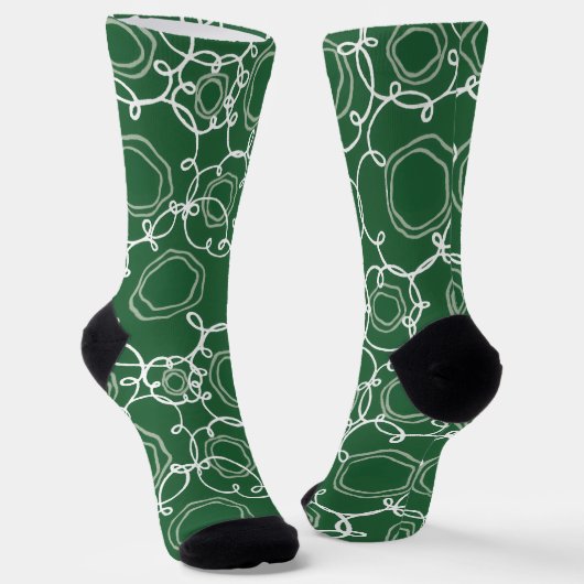 Abstract Floral Matrix (Dark Green) Fine Art Socken (Gewinkelt)