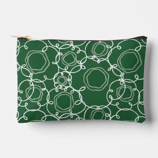 Abstract Floral Matrix (Dark Green) Fine Art Zubehörtasche (Vorderseite)