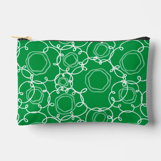 Abstract Floral Matrix (Green) Fine Art Zubehörtasche (Vorderseite)
