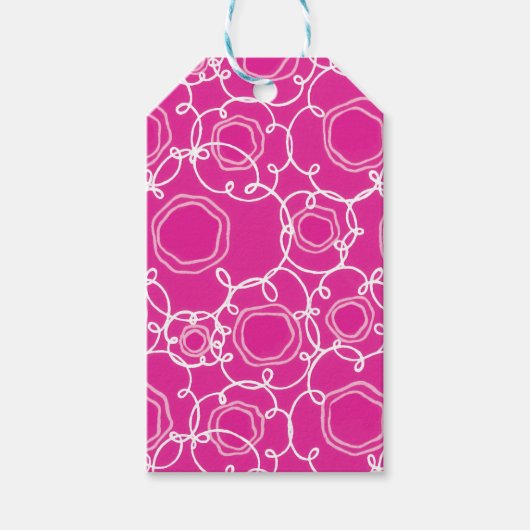 Abstract Floral Matrix (Hot Pink) Fine Art Geschenkanhänger (Vorderseite)