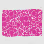 Abstract Floral Matrix (Hot Pink) Fine Art Golfhandtuch (Horizontal)